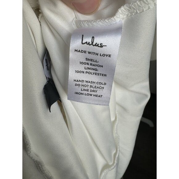 NWT Lulu’s All About Bliss White Swiss‎ Dot Tiered Halter Mini Dress Size Small - Picture 9 of 12